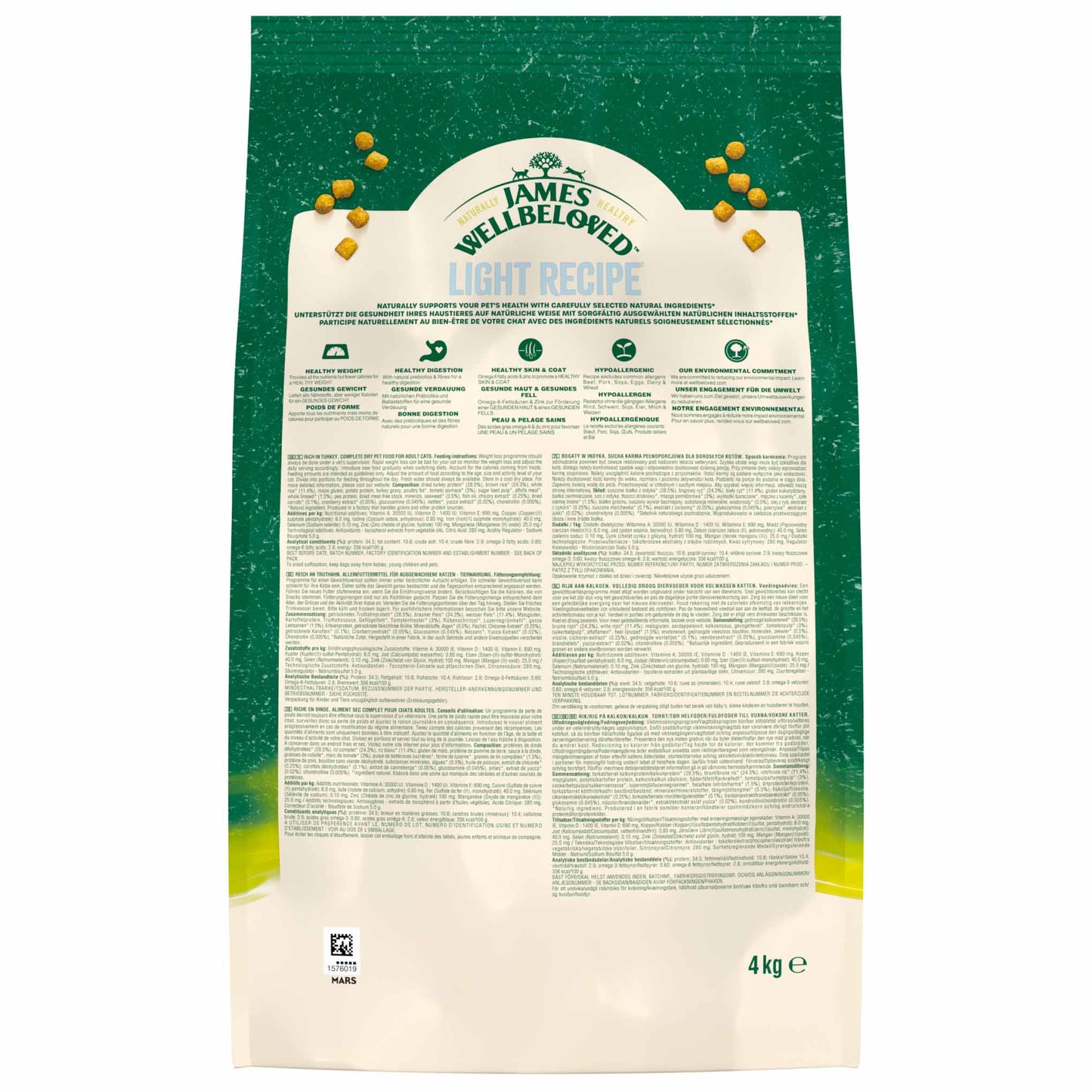 James Wellbeloved Light Adult Dry Cat Food - Turkey