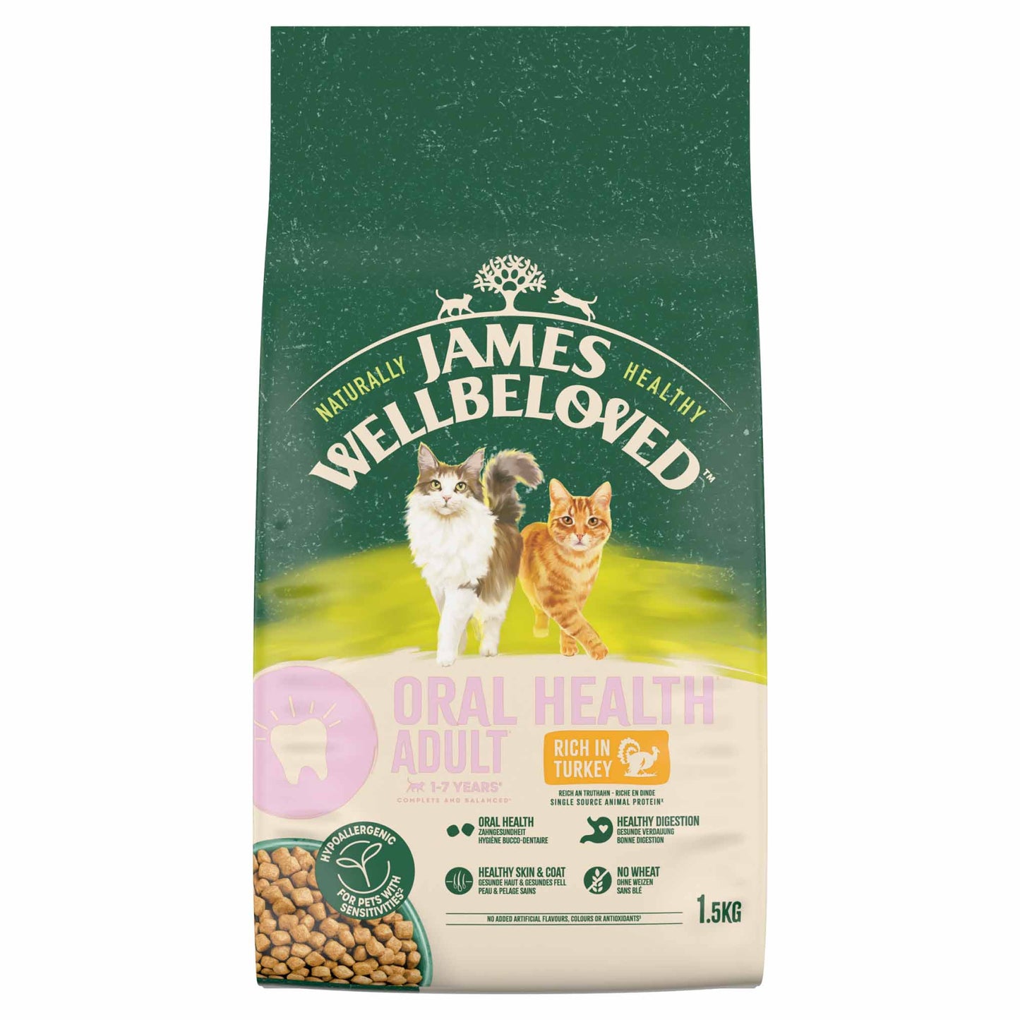 James Wellbeloved Oral Health Adult Dry Cat Food - Turkey