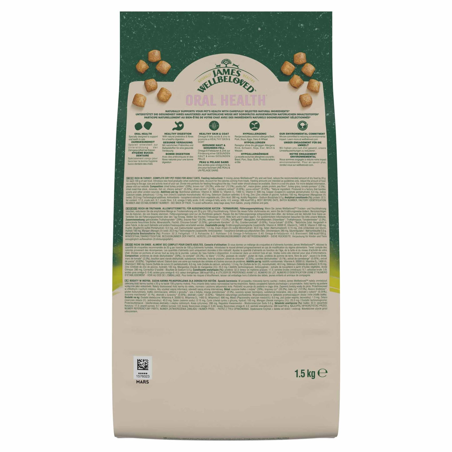James Wellbeloved Oral Health Adult Dry Cat Food - Turkey