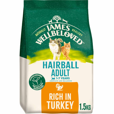 James Wellbeloved James Wellbeloved Hairball Turkey Adult Dry pet food packaging