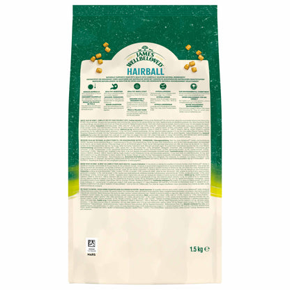 James Wellbeloved Adult Hairball Dry Cat Food - Turkey