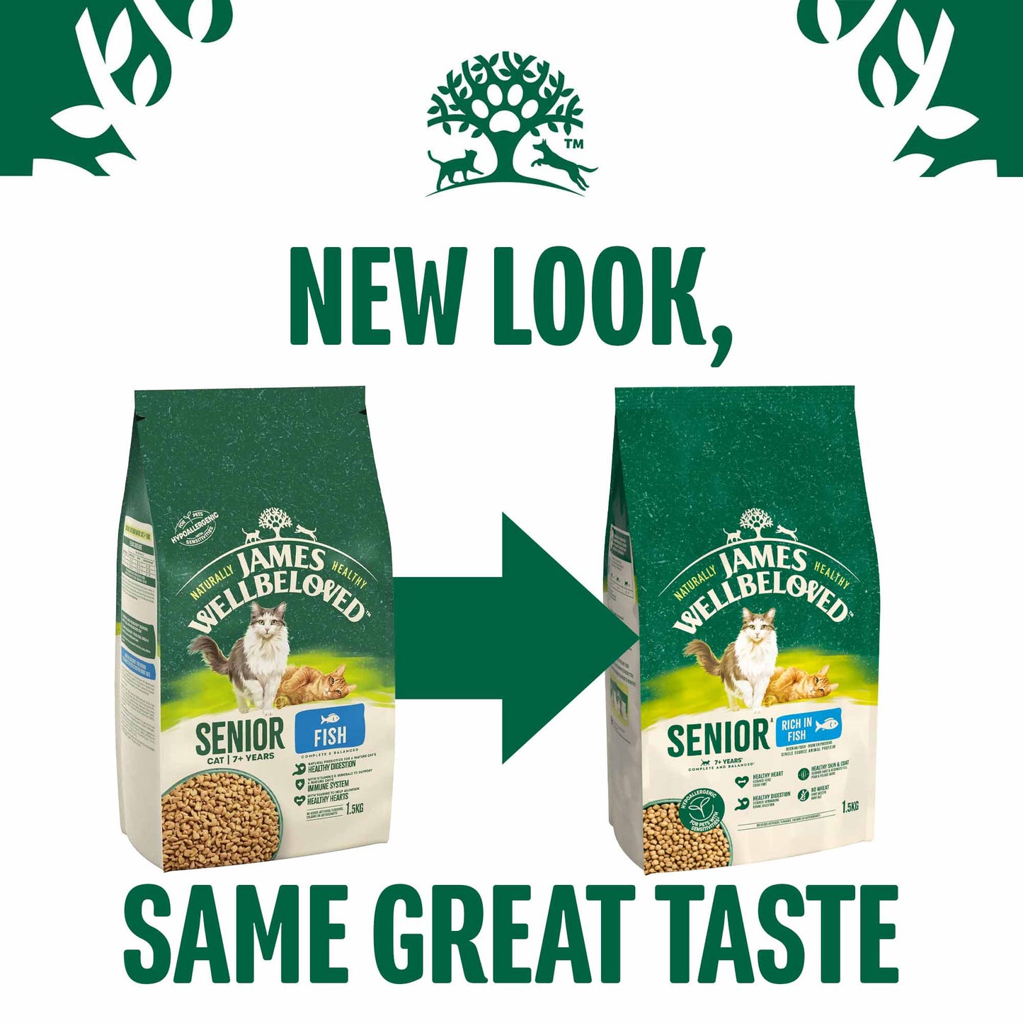 James Wellbeloved Senior Dry Cat Food - Fish