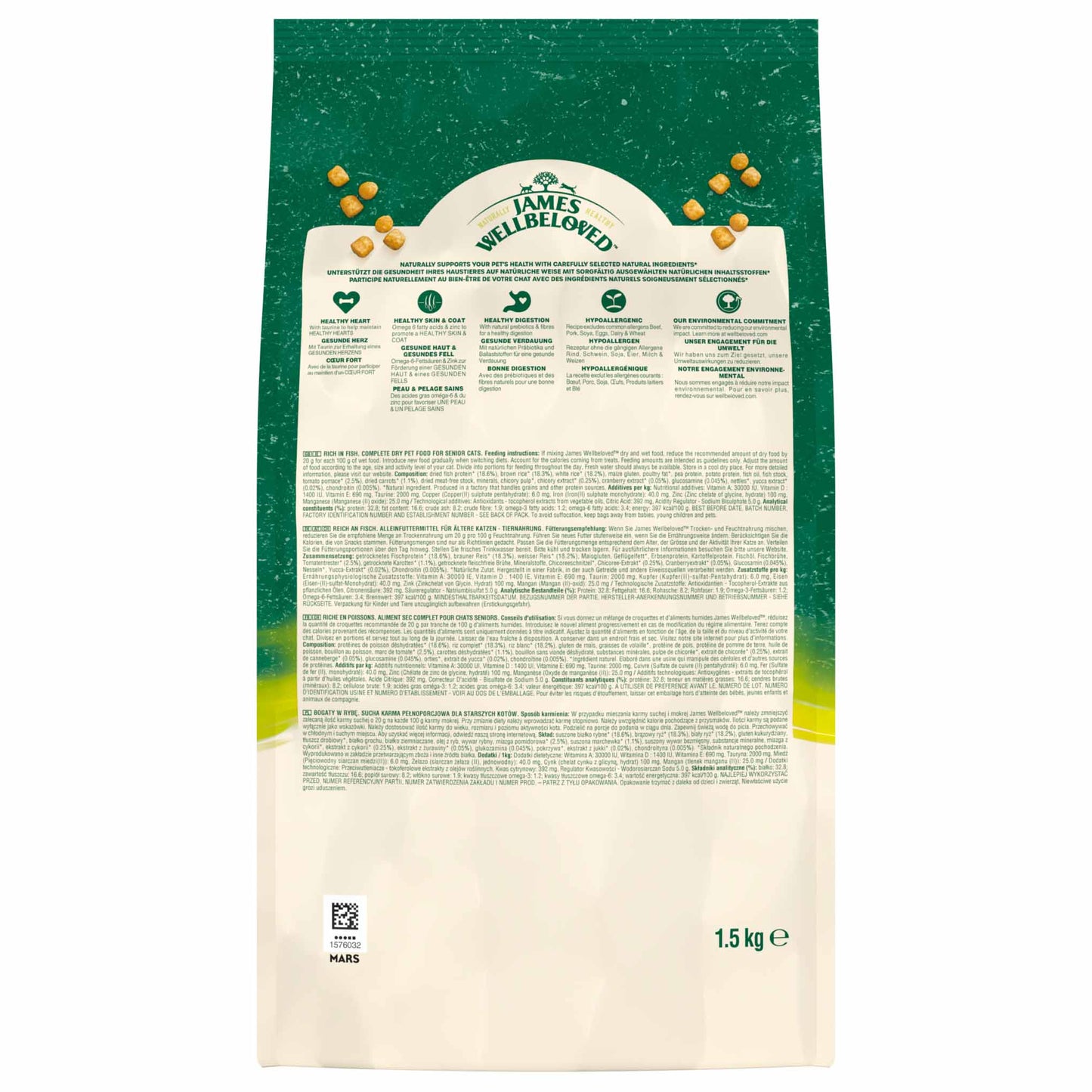 James Wellbeloved Senior Dry Cat Food - Fish