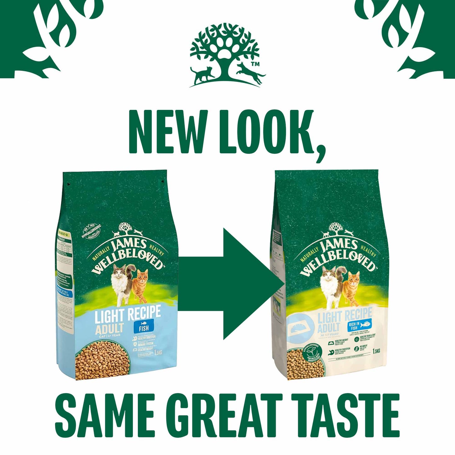 James Wellbeloved Light Adult Dry Cat Food - Fish