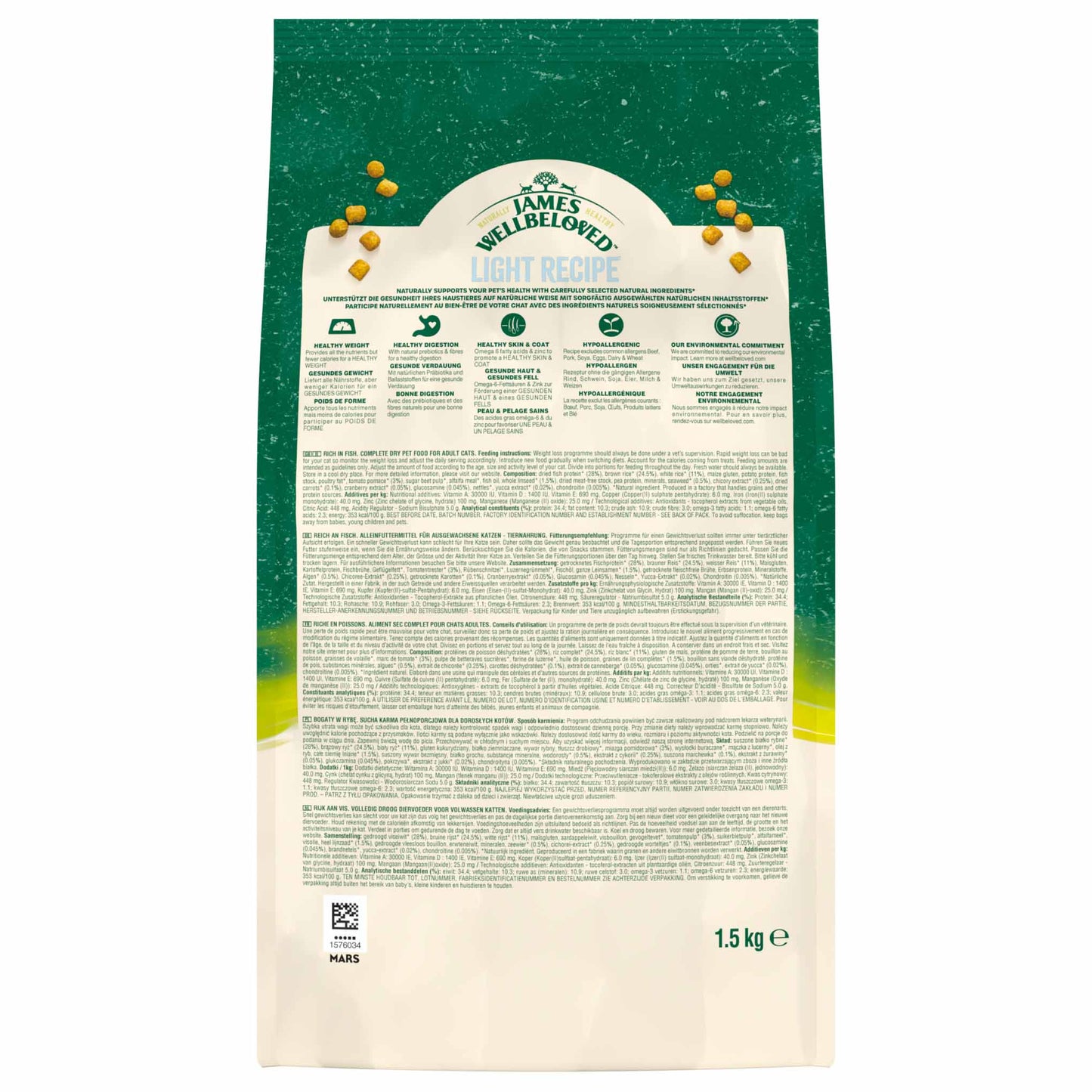 James Wellbeloved Light Adult Dry Cat Food - Fish