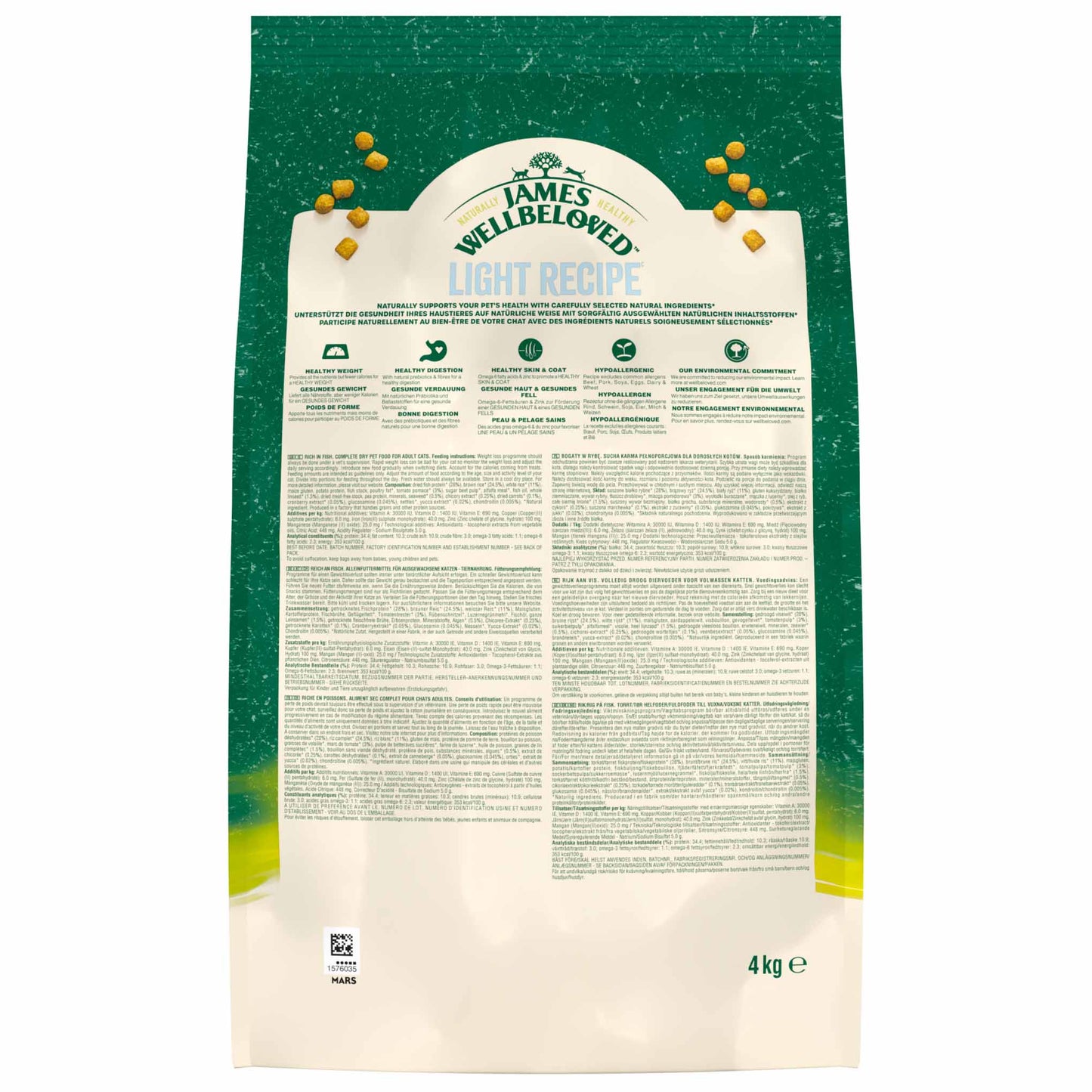 James Wellbeloved Light Adult Dry Cat Food - Fish
