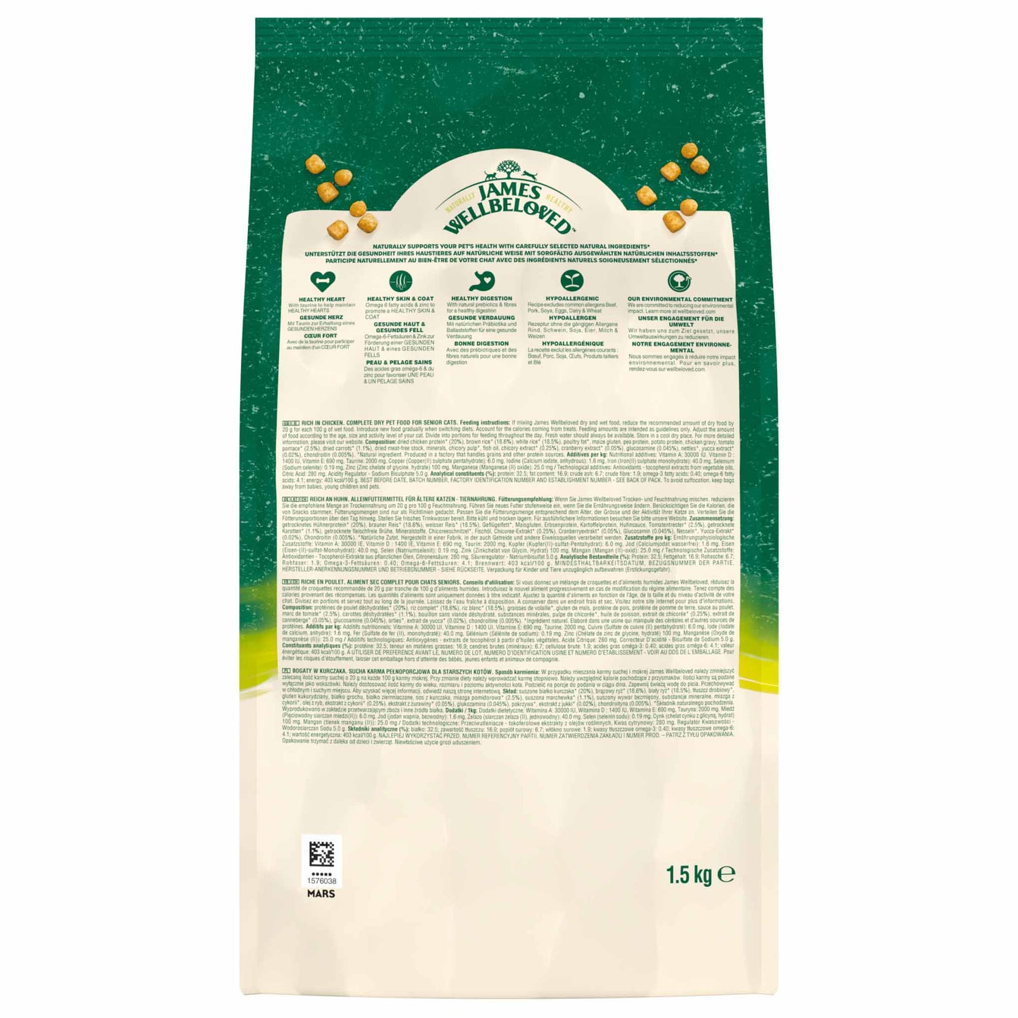 James Wellbeloved Senior Dry Cat Food - Chicken