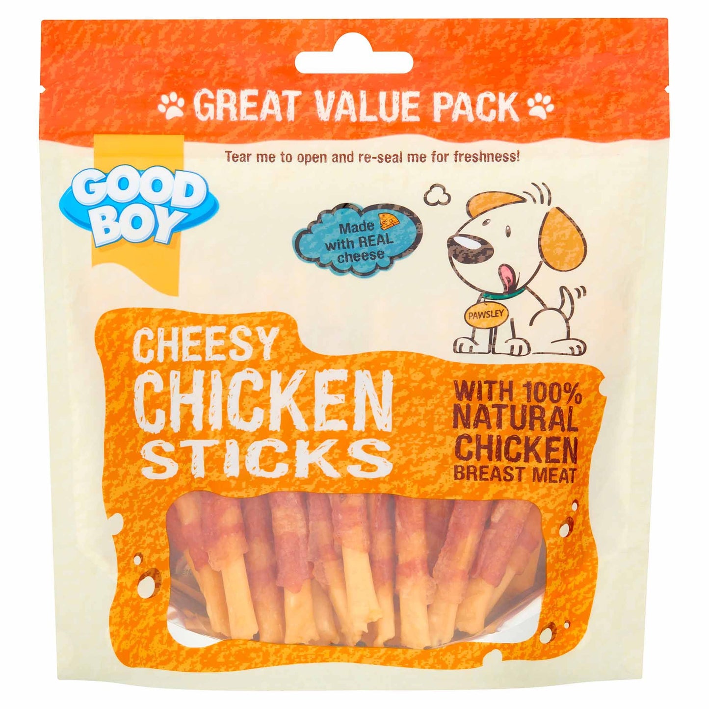 Good Boy Pawsley Cheesy Chicken Sticks Dog Treats - 250g