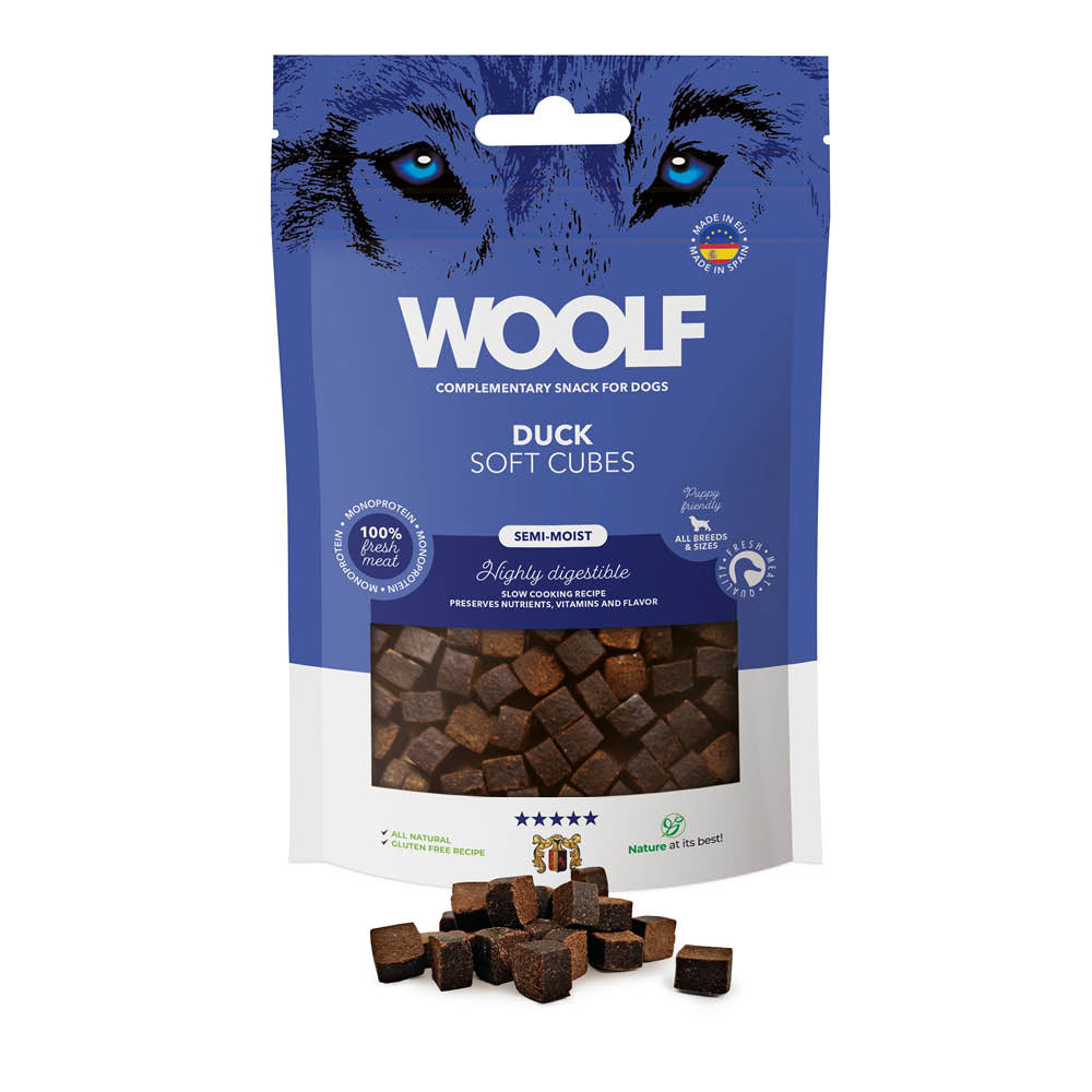 Woolf Soft Cubes Dog Snacks - Duck - 100g