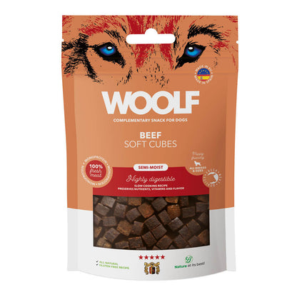 Woolf Soft Cubes Dog Snacks - Beef - 100g