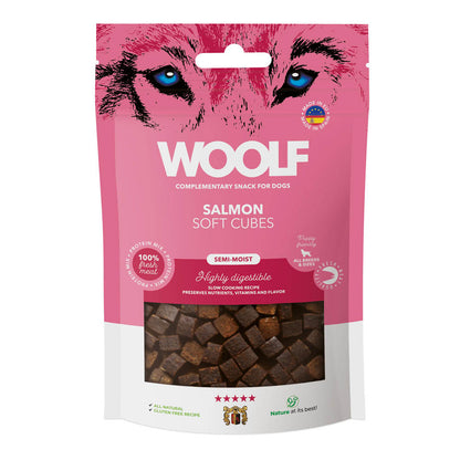 Woolf Soft Cubes Dog Snacks - Salmon - 100g