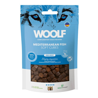 Woolf Soft Cubes Dog Snacks - Mediteranean Fish - 100g