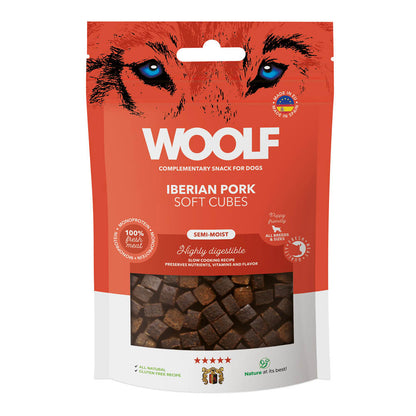 Woolf Soft Cubes Dog Snacks - Iberian Pork - 100g
