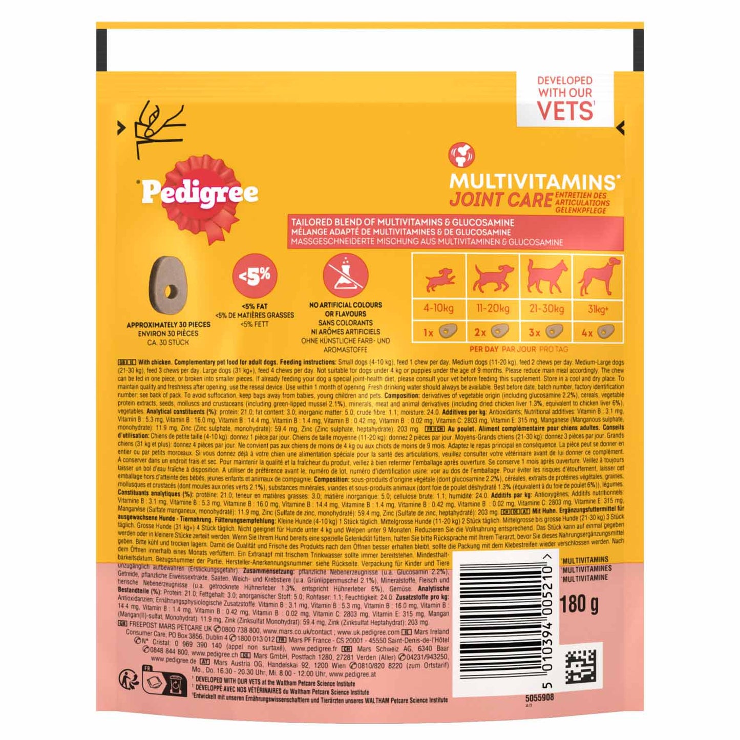 PEDIGREE Multivitamins Joint Care Dog Treats - 180g