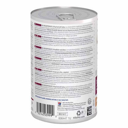 Hills Prescription Diet i/d Digestive Care Wet Dog Food - Turkey - 12x360g Cans
