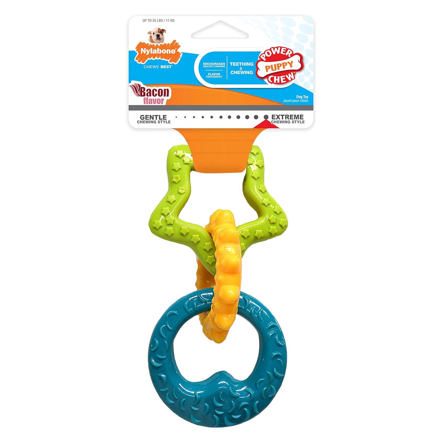 Nylabone Bacon Puppy Rings Chew - Small