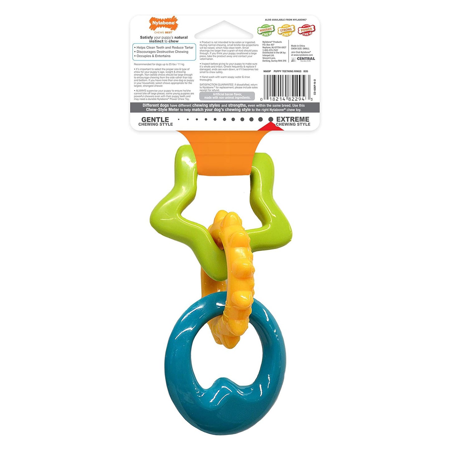 Nylabone Bacon Puppy Rings Chew - Small