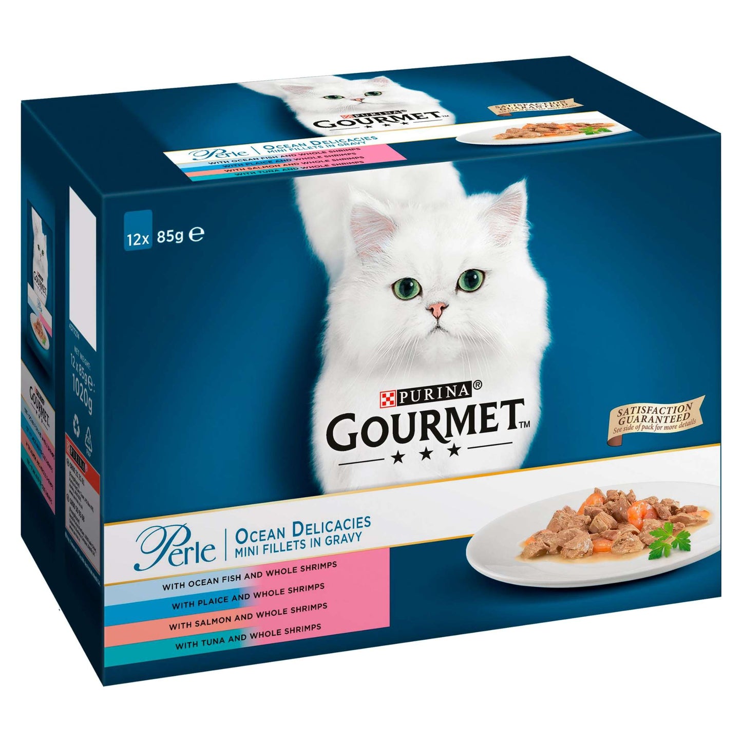 Gourmet Perle Adult Wet Cat Food in Gravy - Ocean Fish - 60x85g Pouches