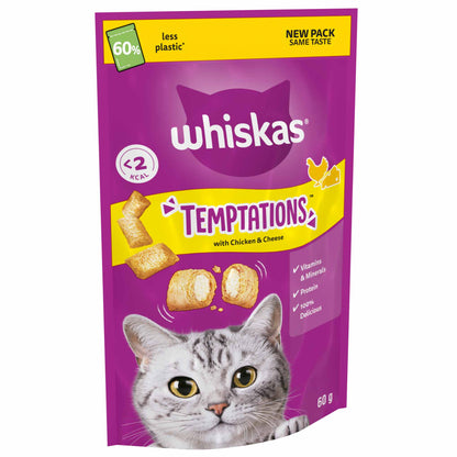 Whiskas Temptations Cat Treats - Chicken & Cheese - 60g