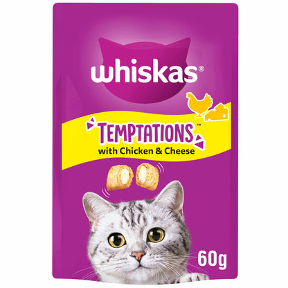 Whiskas Temptations Cat Treats - Chicken & Cheese - 60g