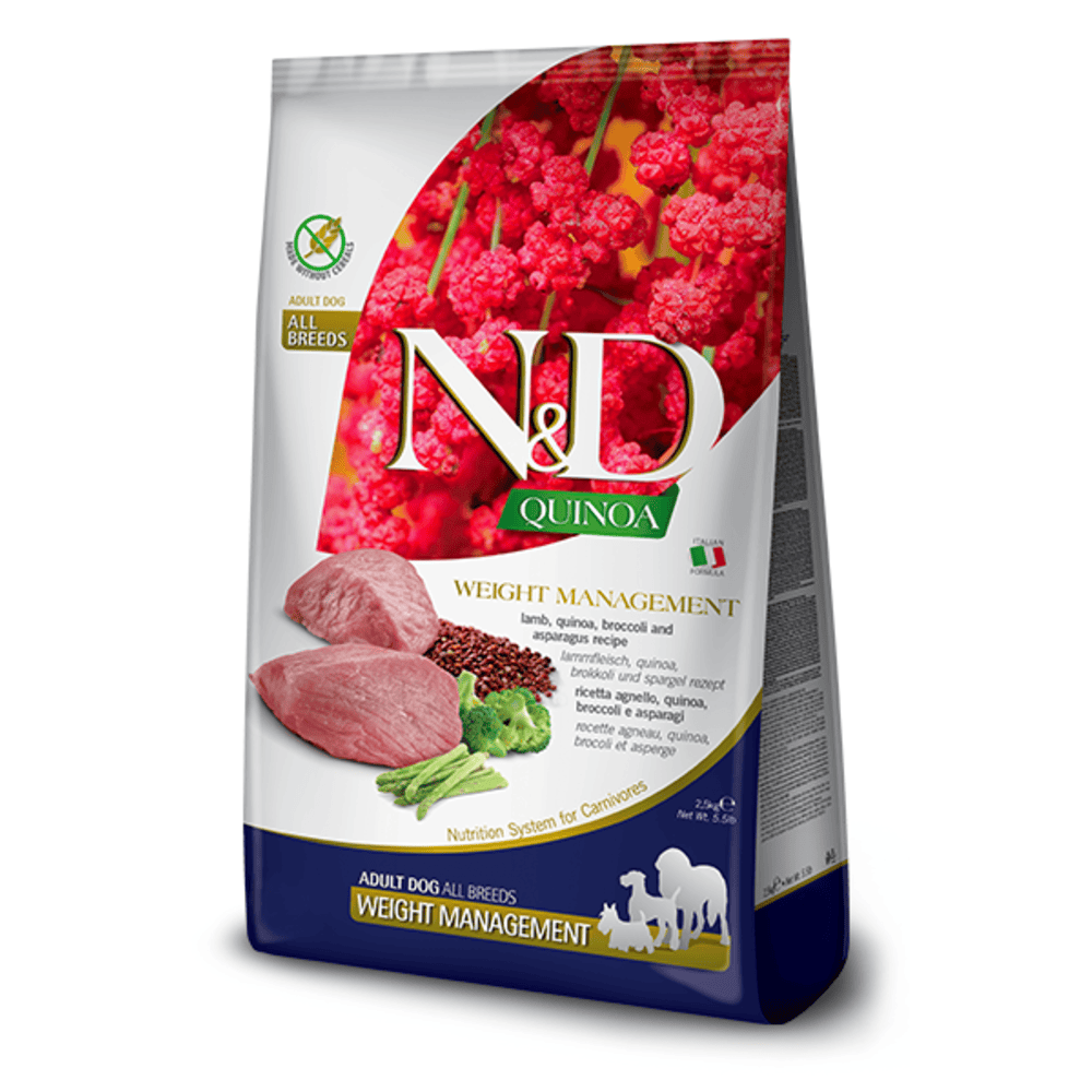 Farmina N&D Quinoa Weight Management Adult Dry Dog Food - Lamb & Broccoli