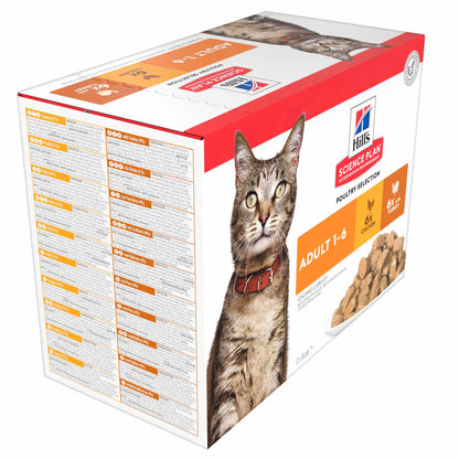 Hills Science Plan Adult Wet Cat Food - Poultry -  12x85g Pouches
