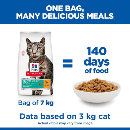 Hills Science Plan Perfect Weight Adult Dry Cat Food - Chicken