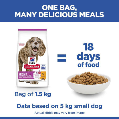 Hills Science Plan Senior 11+ Small & Miniature Dry Dog Food - Chicken & Turkey