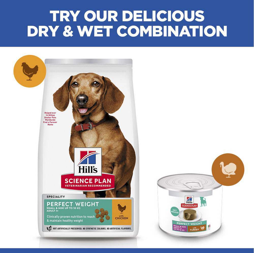 Hills Science Plan Perfect Weight Small & Mini Adult Dry Dog Food - Chicken