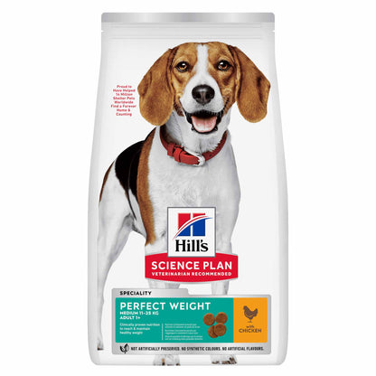 Hills Science Plan Perfect Weight Medium Breed Adult Dry Dog Food - Chicken