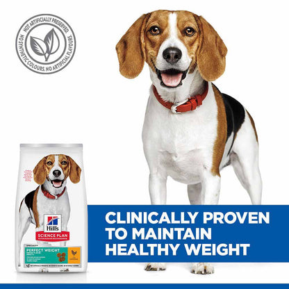 Hills Science Plan Perfect Weight Medium Breed Adult Dry Dog Food - Chicken