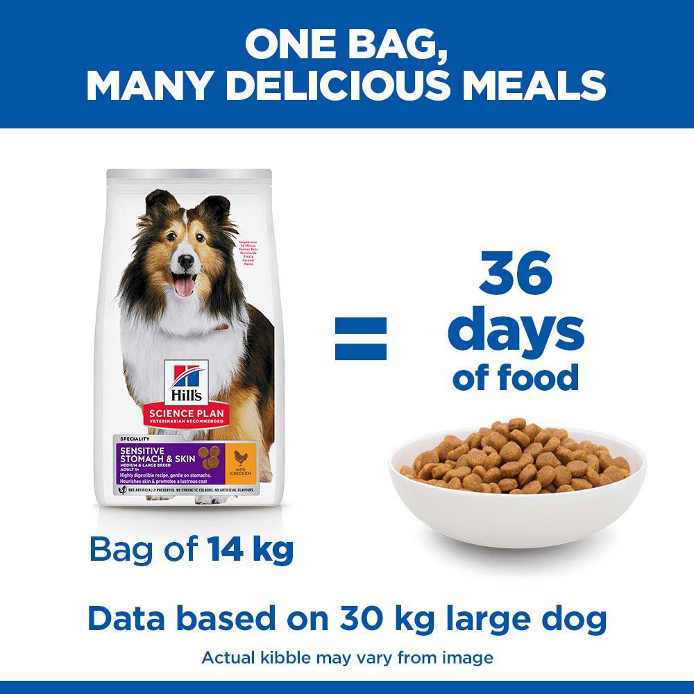 Hills Science Plan Sensitive Stomach & Skin Medium Breed Adult Dry Dog Food - Chicken