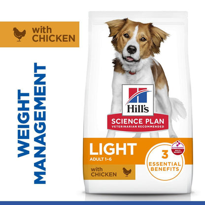Hills Science Plan Light Medium Breed Adult Dry Dog Food - Chicken