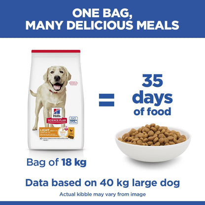 Hills Science Plan Light Large Breed Adult Dry Dog Food - Chicken
