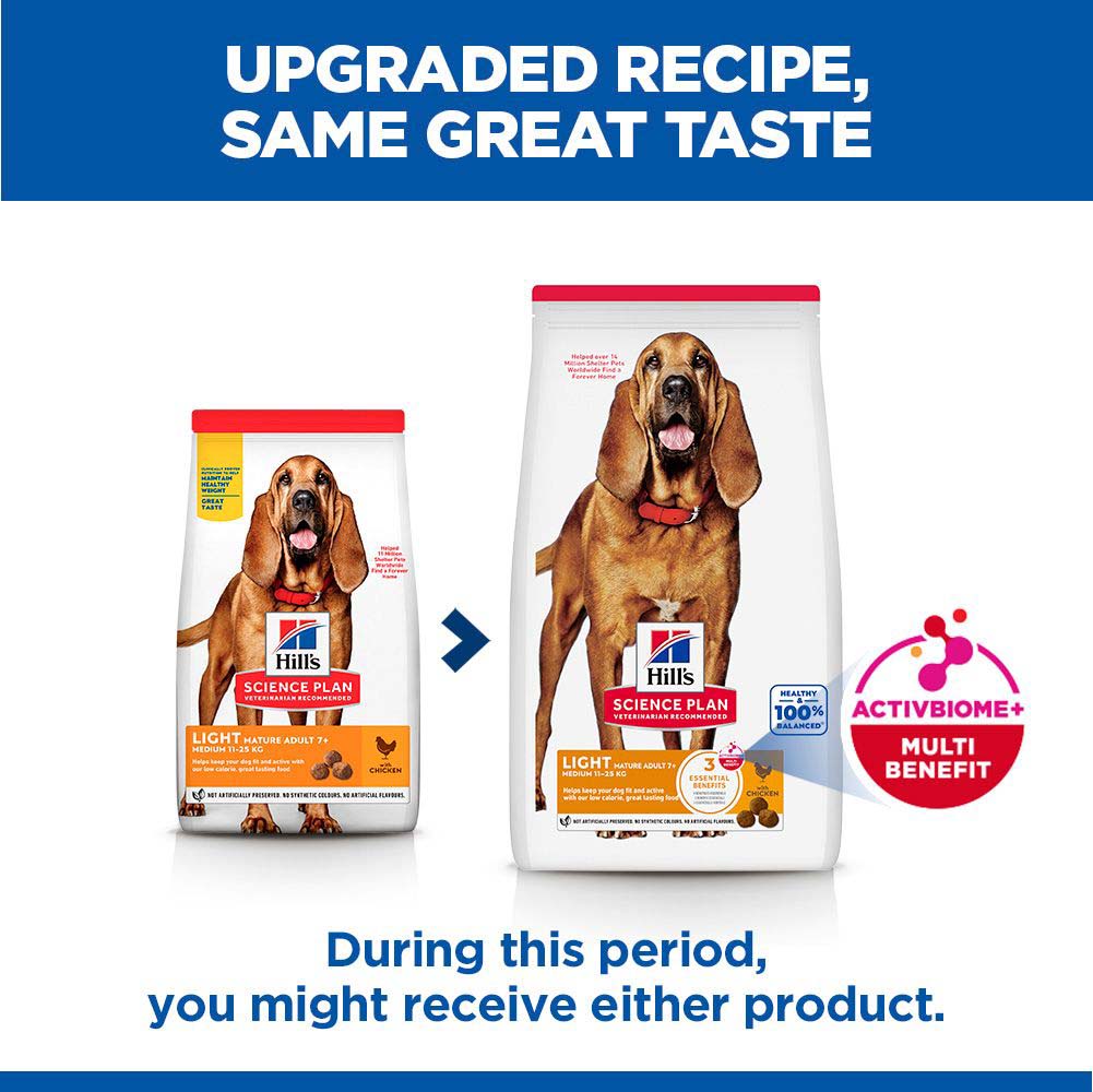 Hills Science Plan Light Medium Breed Mature Dry Dog Food - Chicken