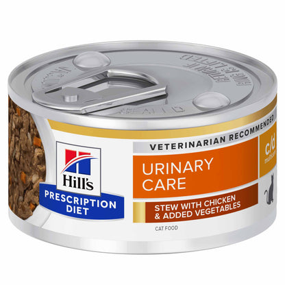 Hills Prescription Diet c/d Multicare Urinary Care Stew Cat Food - Chicken - 24x82g Cans