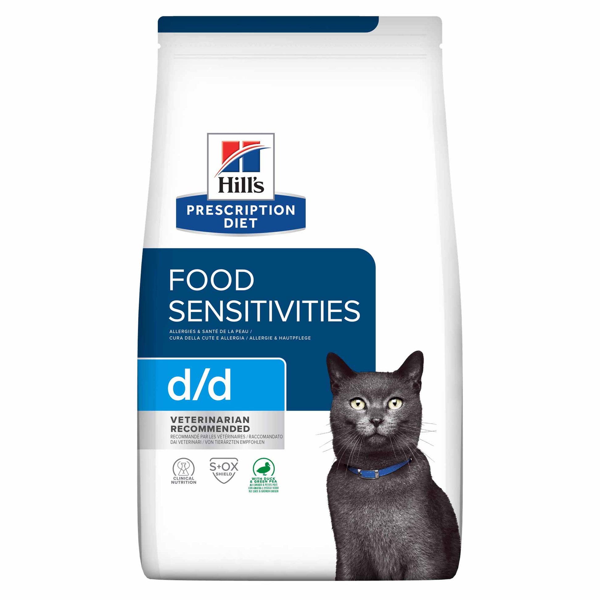 Hill's Prescription Diet Hill'S Prescription Diet Sensitivities Green Pea Duck Adult Dry Cat Food pet food packaging