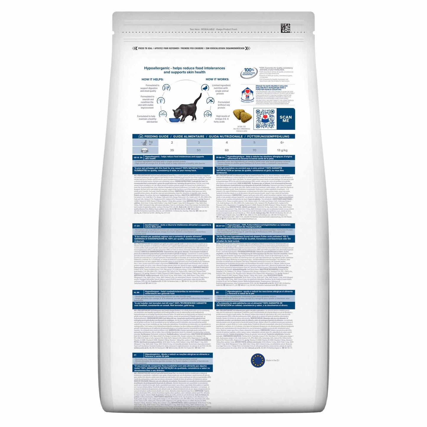 Hills Prescription Diet d/d Food Sensitivities Dry Cat Food - Duck & Green Pea