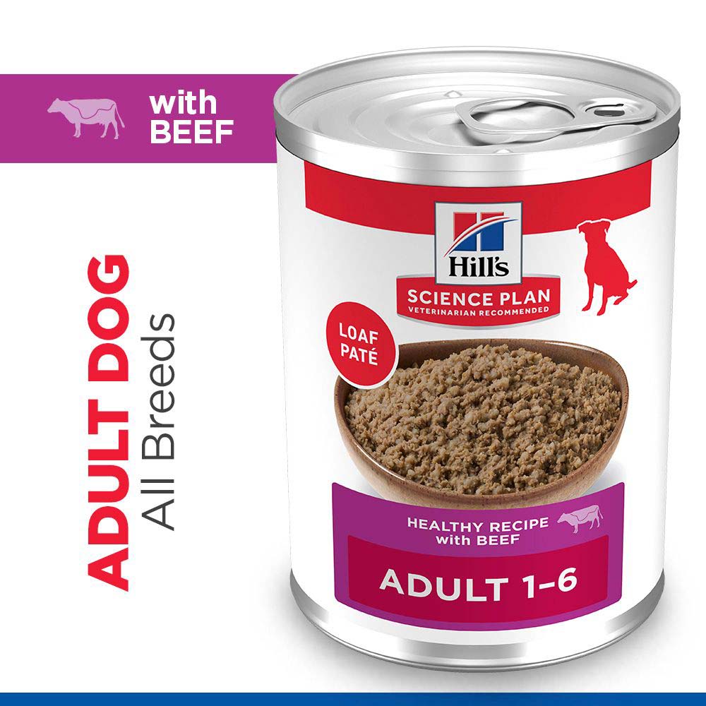 Hills Science Plan Adult Wet Dog Food - Beef - 12x370g Cans
