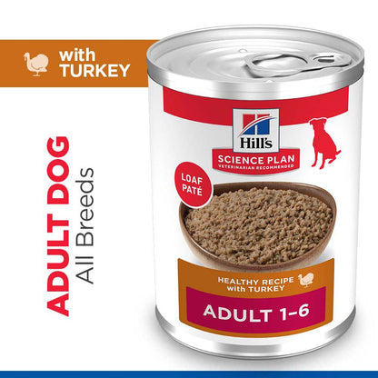 Hills Science Plan Adult Wet Dog Food - Turkey - 12x370g Cans