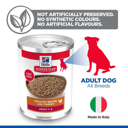 Hills Science Plan Adult Wet Dog Food - Turkey - 12x370g Cans