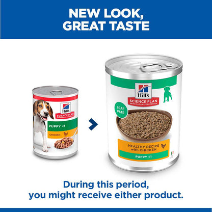 Hills Science Plan Puppy Wet Dog Food - Chicken - 12x370g Cans