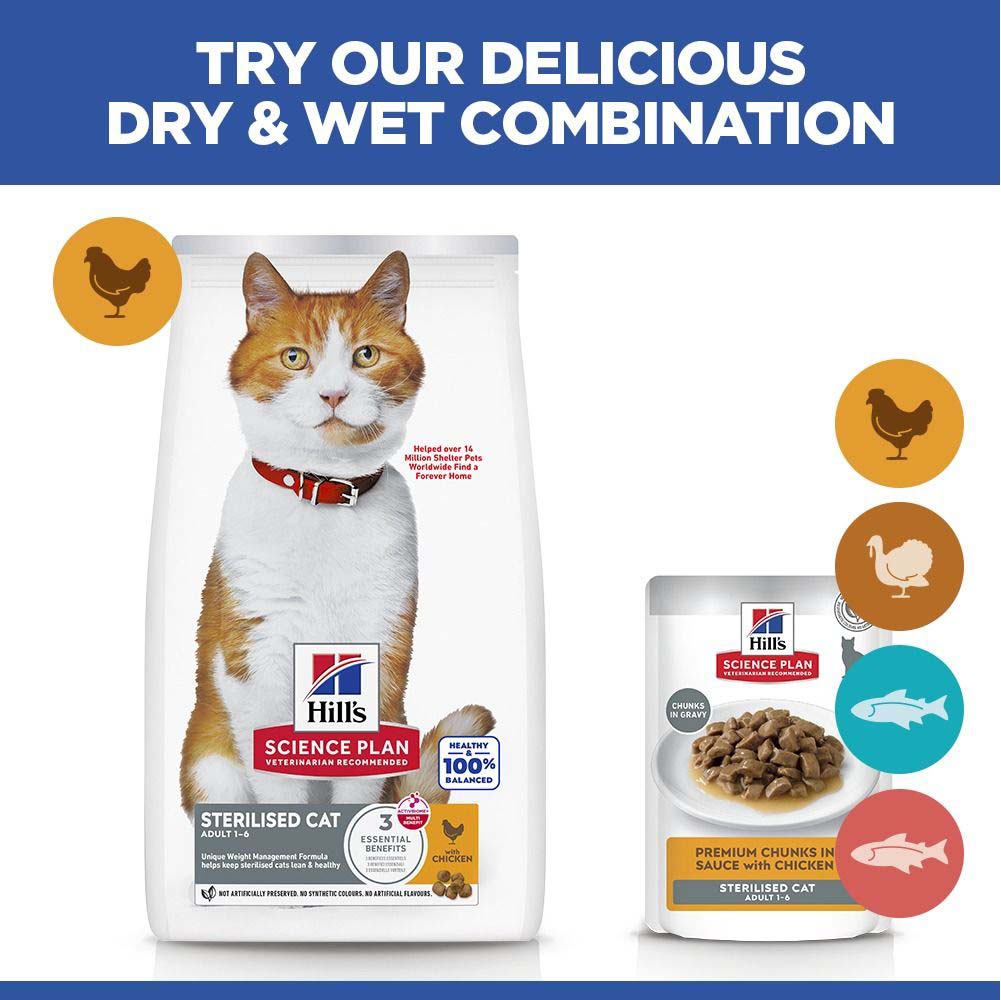 Hills Science Plan Sterilised Adult Dry Cat Food - Chicken