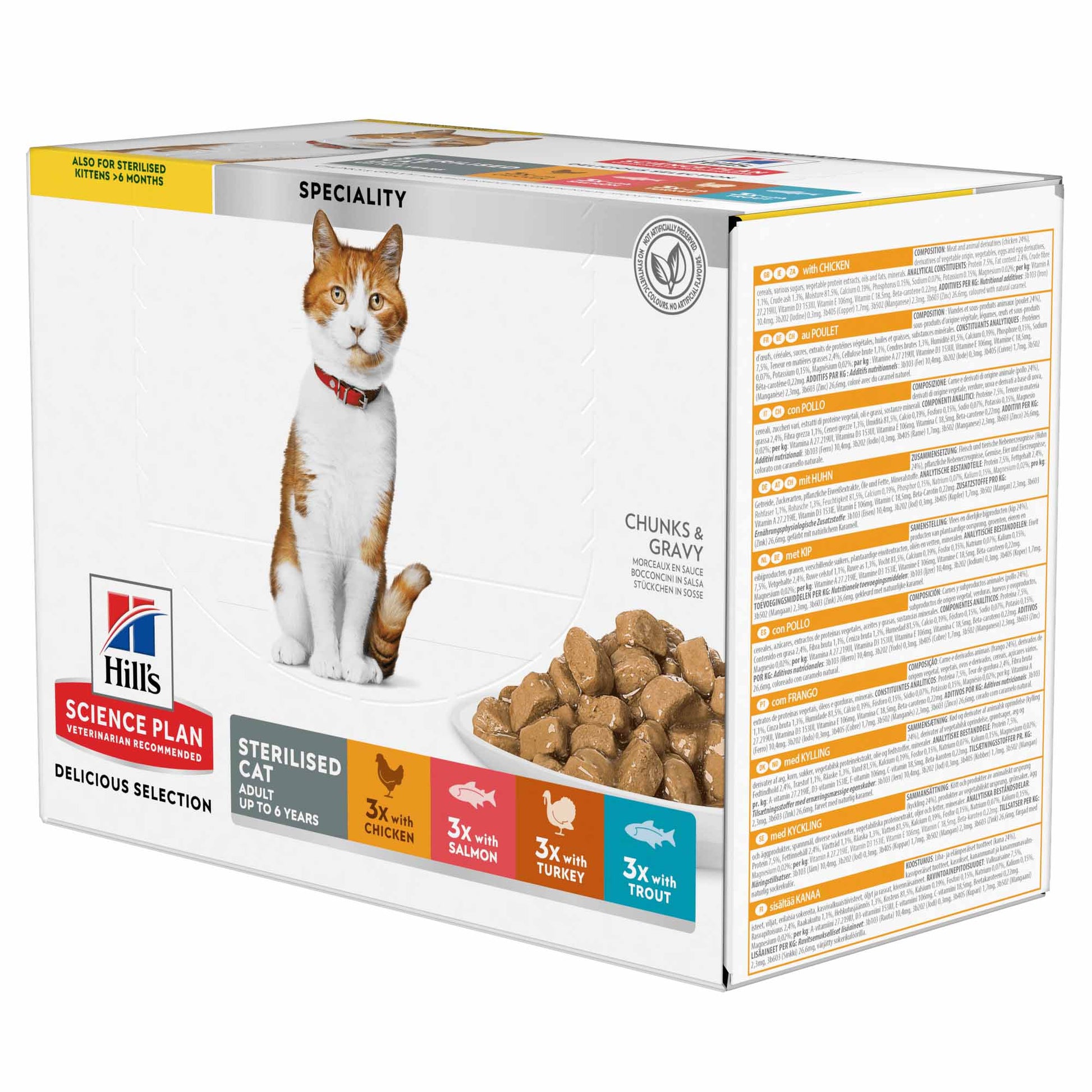 Hill's Hill'S Science Plan Sterilised Chicken Pork Adult Wet Cat Food pet food packaging