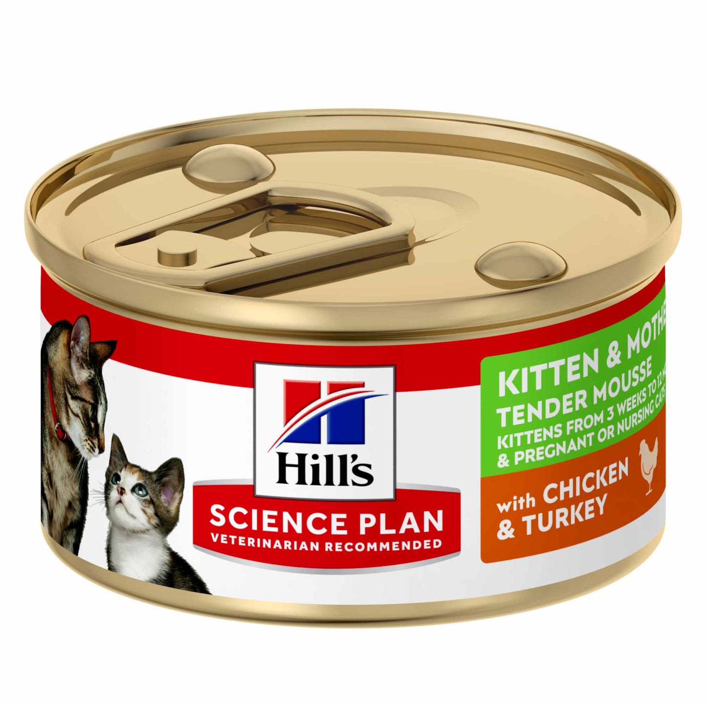 Hills Science Plan Kitten & Mother Tender Mousse Cat Food - Chicken & Turkey - 24x85g Cans