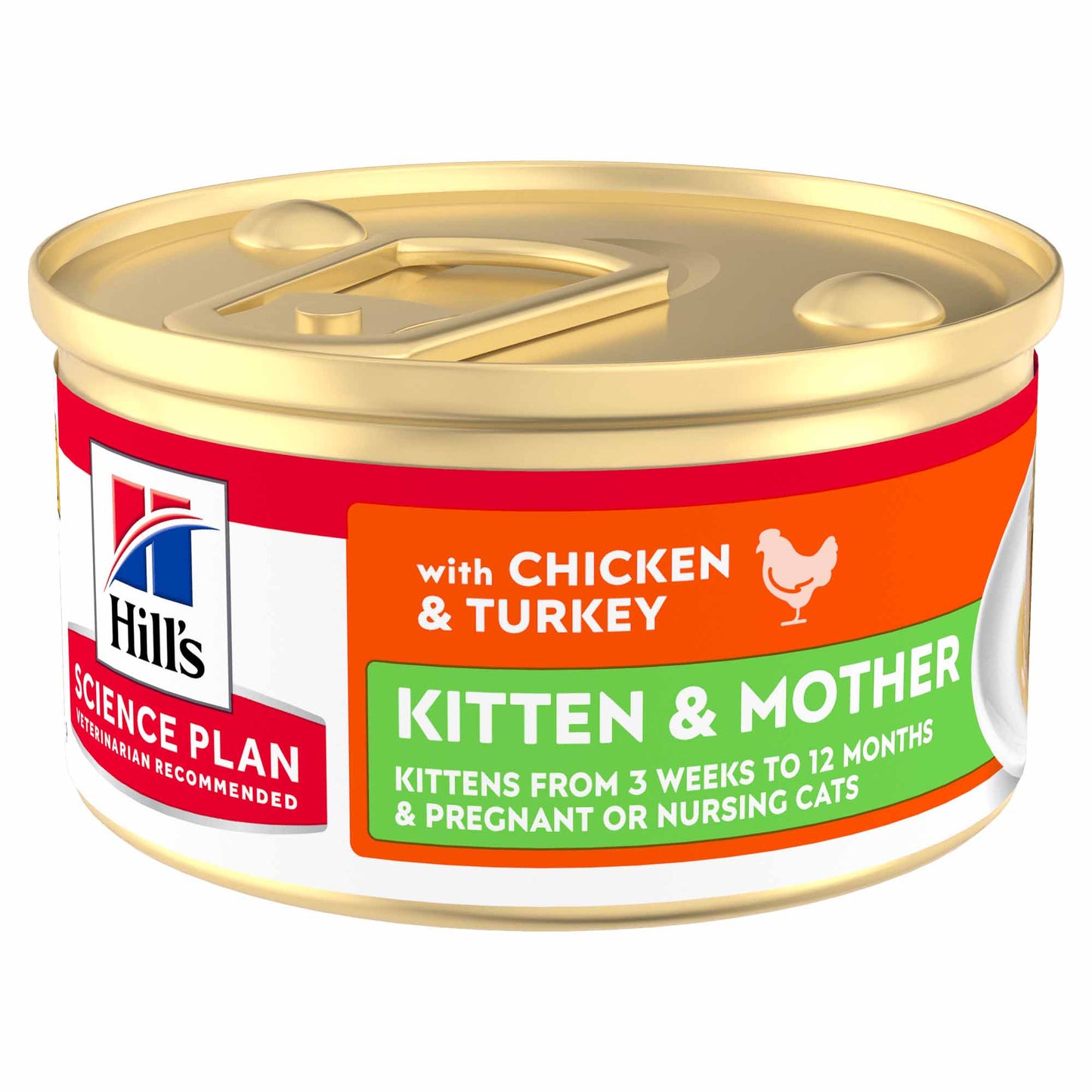 Hills Science Plan Kitten & Mother Tender Mousse Cat Food - Chicken & Turkey - 24x85g Cans