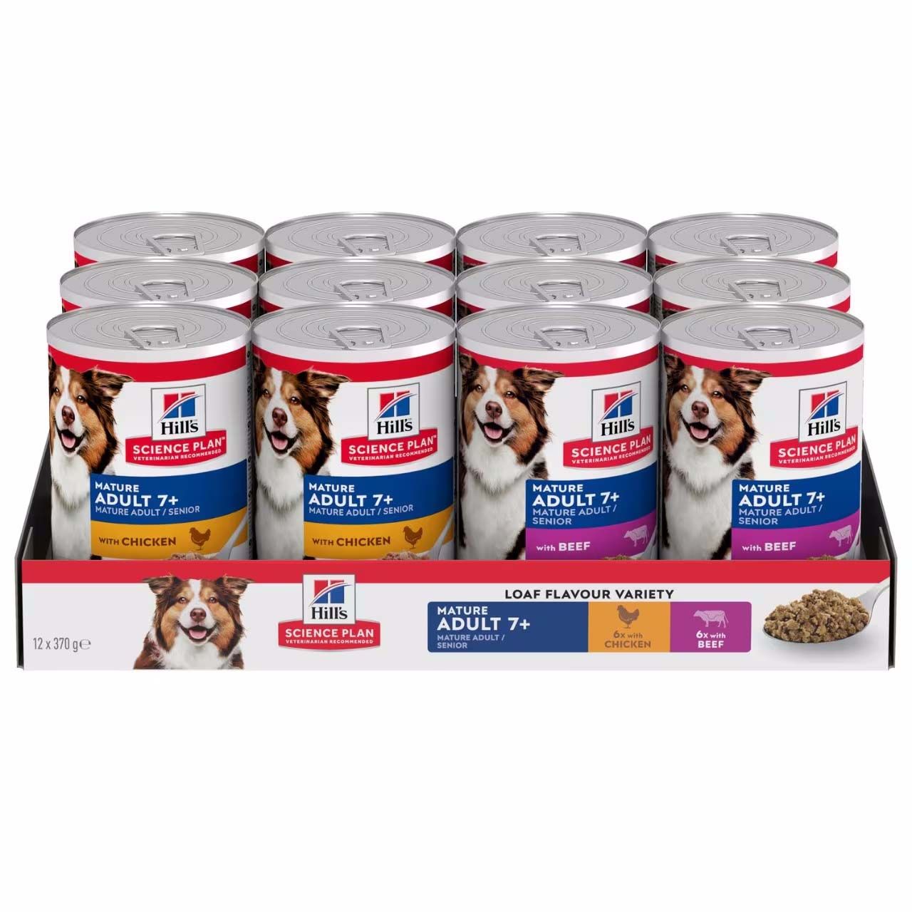 Hill's Hill'S Science Plan 7 Plus Beef Chicken Mature Wet Dog Food pet food packaging