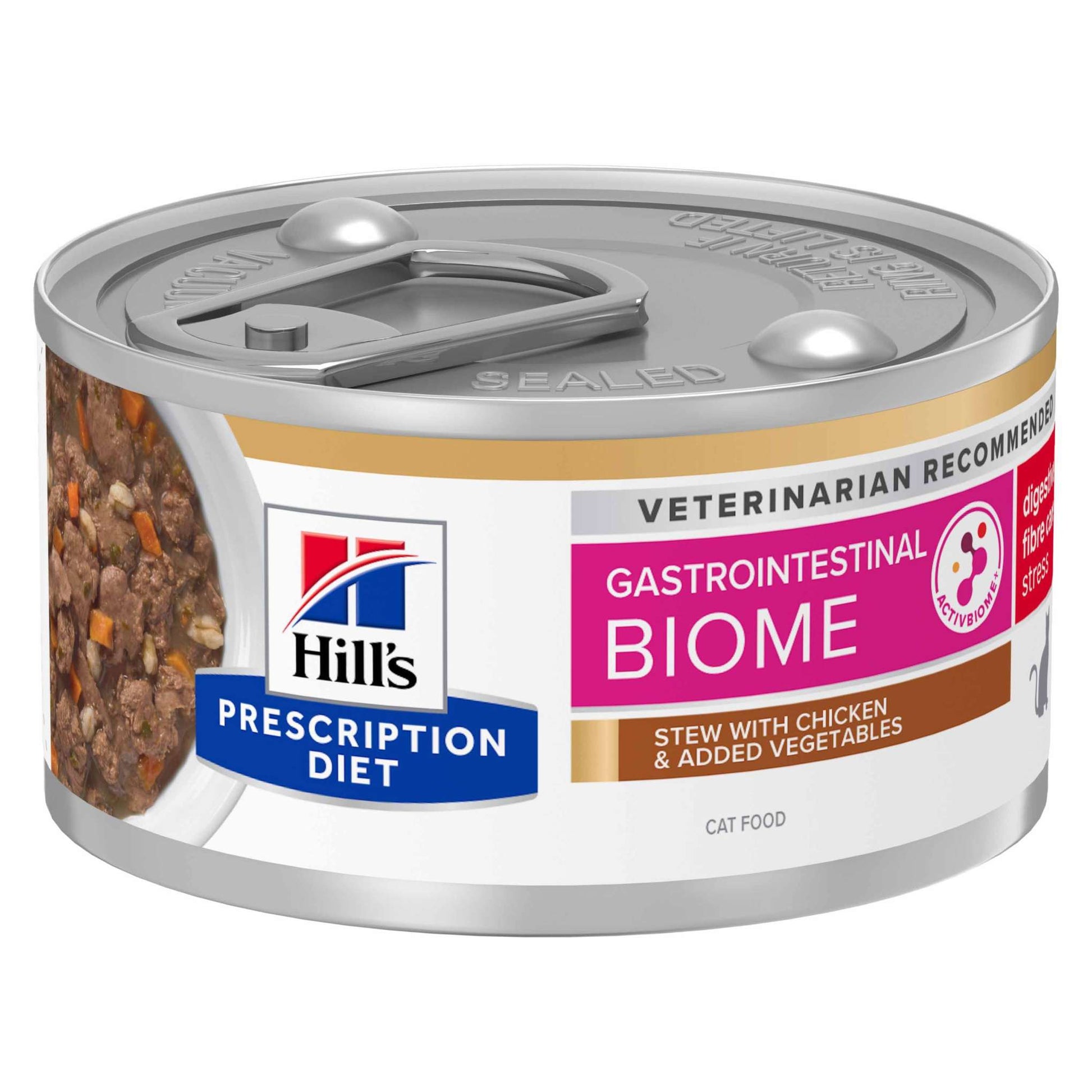 Hill's Prescription Diet Hill'S Prescription Diet Gastrointestinal Biome Stress Veg Chicken Adult Wet Cat Food pet food packaging
