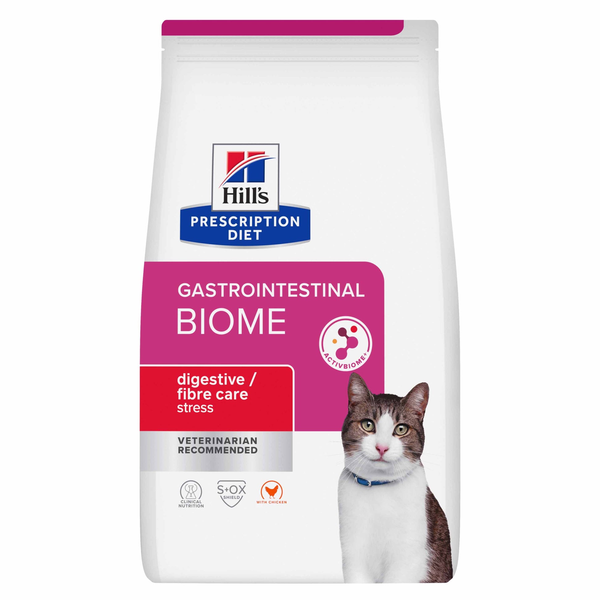 Hill's Prescription Diet Hill'S Prescription Diet Gastrointestinal Biome Stress Chicken Turkey Adult Dry Cat Food pet food packaging