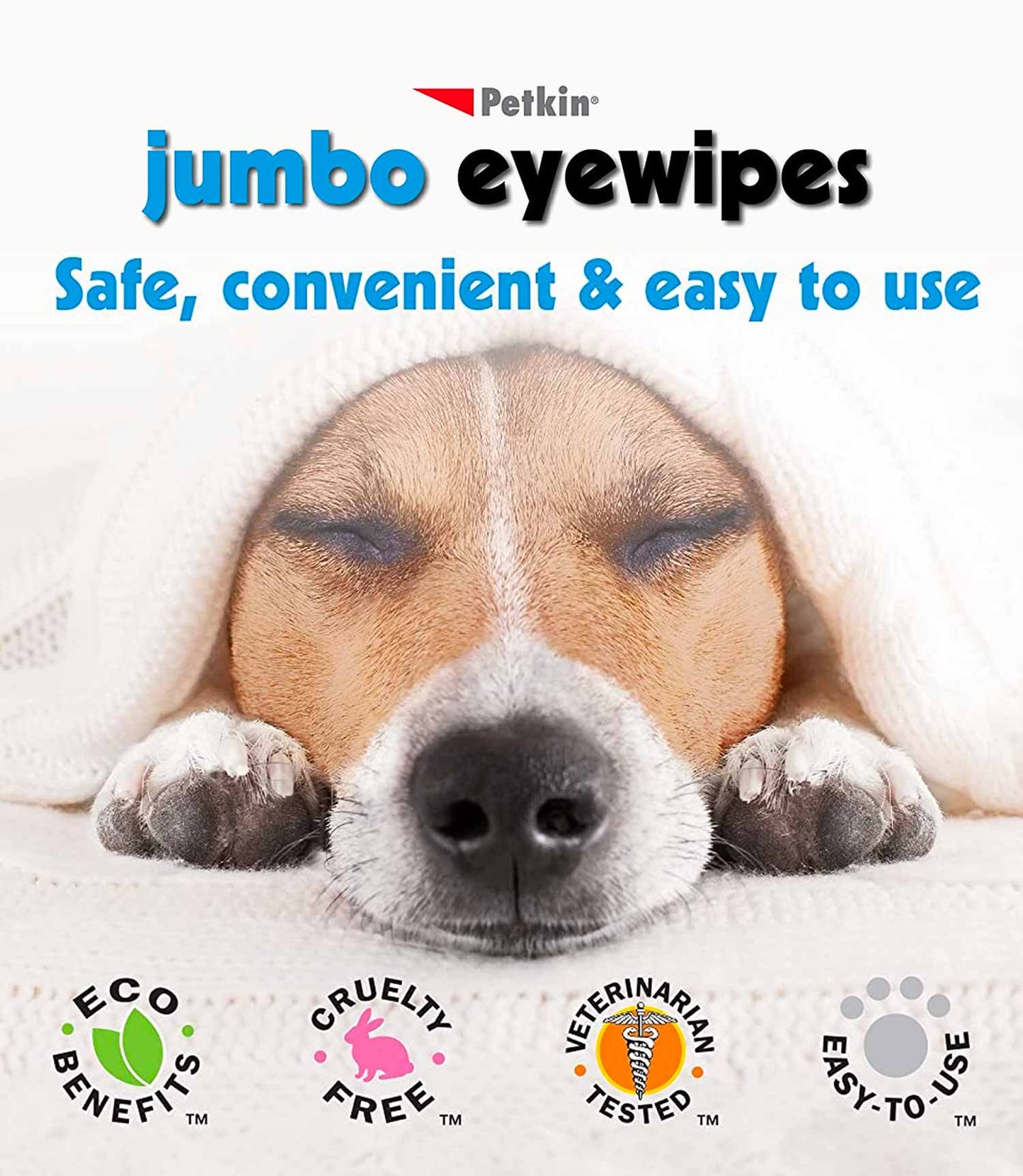 Petkin Jumbo Eye Wipes Pack of 80